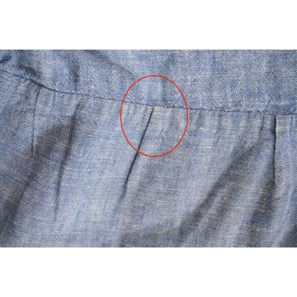 Crewcuts Girls Blue Chambray Peplum Top - Size 10 - Picture 4 of 7